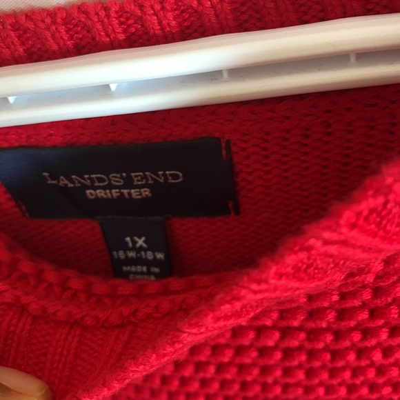 NWT Land’s End Women’s Red Pullover Sweater Size 1X - Picture 6 of 13